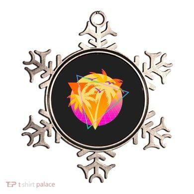 Retro Eighties 80's Tropical Palm Trees Emblem Ornament