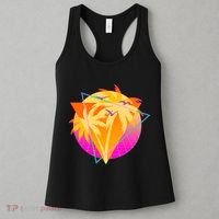 Retro Eighties 80's Tropical Palm Trees Emblem Women's Tank Top thumb 3