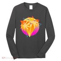 Retro Eighties 80's Tropical Palm Trees Emblem Long Sleeve Shirt thumb 0