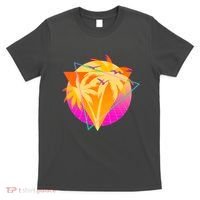 Retro Eighties 80's Tropical Palm Trees Emblem T-Shirt thumb 0