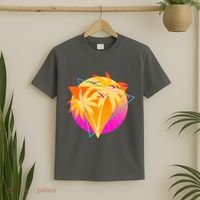 Retro Eighties 80's Tropical Palm Trees Emblem T-Shirt thumb 2