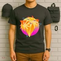 Retro Eighties 80's Tropical Palm Trees Emblem T-Shirt thumb 6