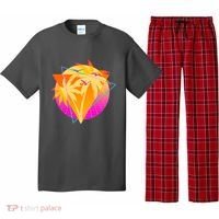 Retro Eighties 80's Tropical Palm Trees Emblem Pajama Set thumb 0
