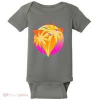 Retro Eighties 80's Tropical Palm Trees Emblem Baby Bodysuit thumb 0