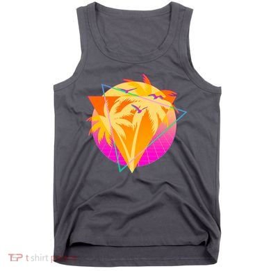 Retro Eighties 80's Tropical Palm Trees Emblem Tank Top