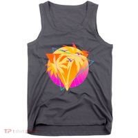 Retro Eighties 80's Tropical Palm Trees Emblem Tank Top thumb 0