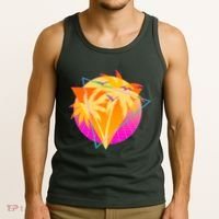 Retro Eighties 80's Tropical Palm Trees Emblem Tank Top thumb 3