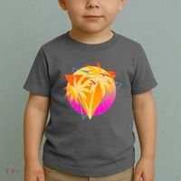 Retro Eighties 80's Tropical Palm Trees Emblem Toddler T-Shirt thumb 2
