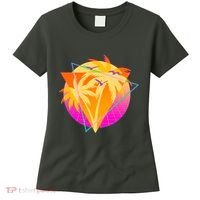Retro Eighties 80's Tropical Palm Trees Emblem Women's T-Shirt thumb 0