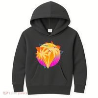 Retro Eighties 80's Tropical Palm Trees Emblem Kids Hoodie thumb 0