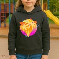 Retro Eighties 80's Tropical Palm Trees Emblem Kids Hoodie thumb 3