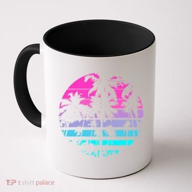 Retro Eighties 80s And 90s Beach Style Design With Palm Trees Great Gift Coffee Mug