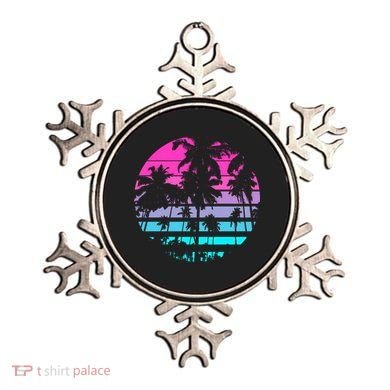 Retro Eighties 80s And 90s Beach Style Design With Palm Trees Great Gift Ornament