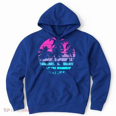 Retro Eighties 80s And 90s Beach Style Design With Palm Trees Great Gift Hoodie