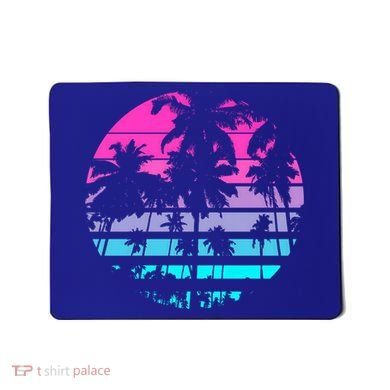 Retro Eighties 80s And 90s Beach Style Design With Palm Trees Great Gift Mousepad