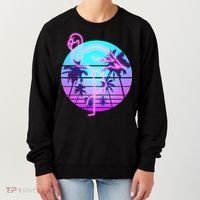 Retro Eighties 80's Neon Flamingo Emblem Women's Sweatshirt thumb 0