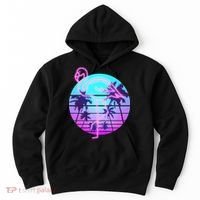 Retro Eighties 80's Neon Flamingo Emblem Hoodie thumb 0