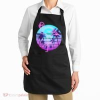 Retro Eighties 80's Neon Flamingo Emblem Apron thumb 2