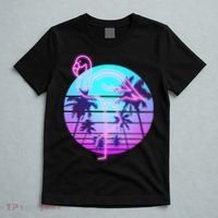 Retro Eighties 80's Neon Flamingo Emblem T-Shirt thumb 5