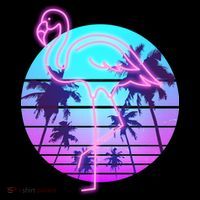 Retro Eighties 80's Neon Flamingo Emblem Coffee Mug thumb 5