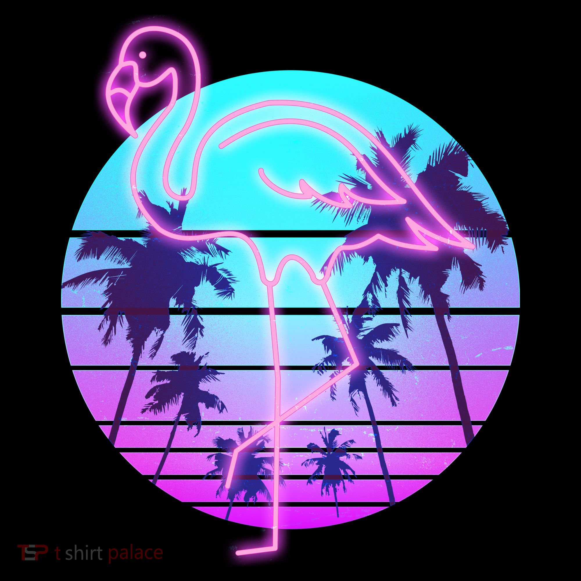 Retro Eighties 80's Neon Flamingo Emblem Coffee Mug