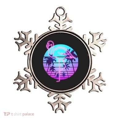 Retro Eighties 80's Neon Flamingo Emblem Ornament