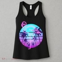 Retro Eighties 80's Neon Flamingo Emblem Women's Tank Top thumb 3