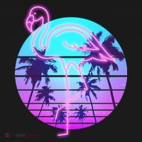 Retro Eighties 80's Neon Flamingo Emblem Women's Tank Top thumb 5