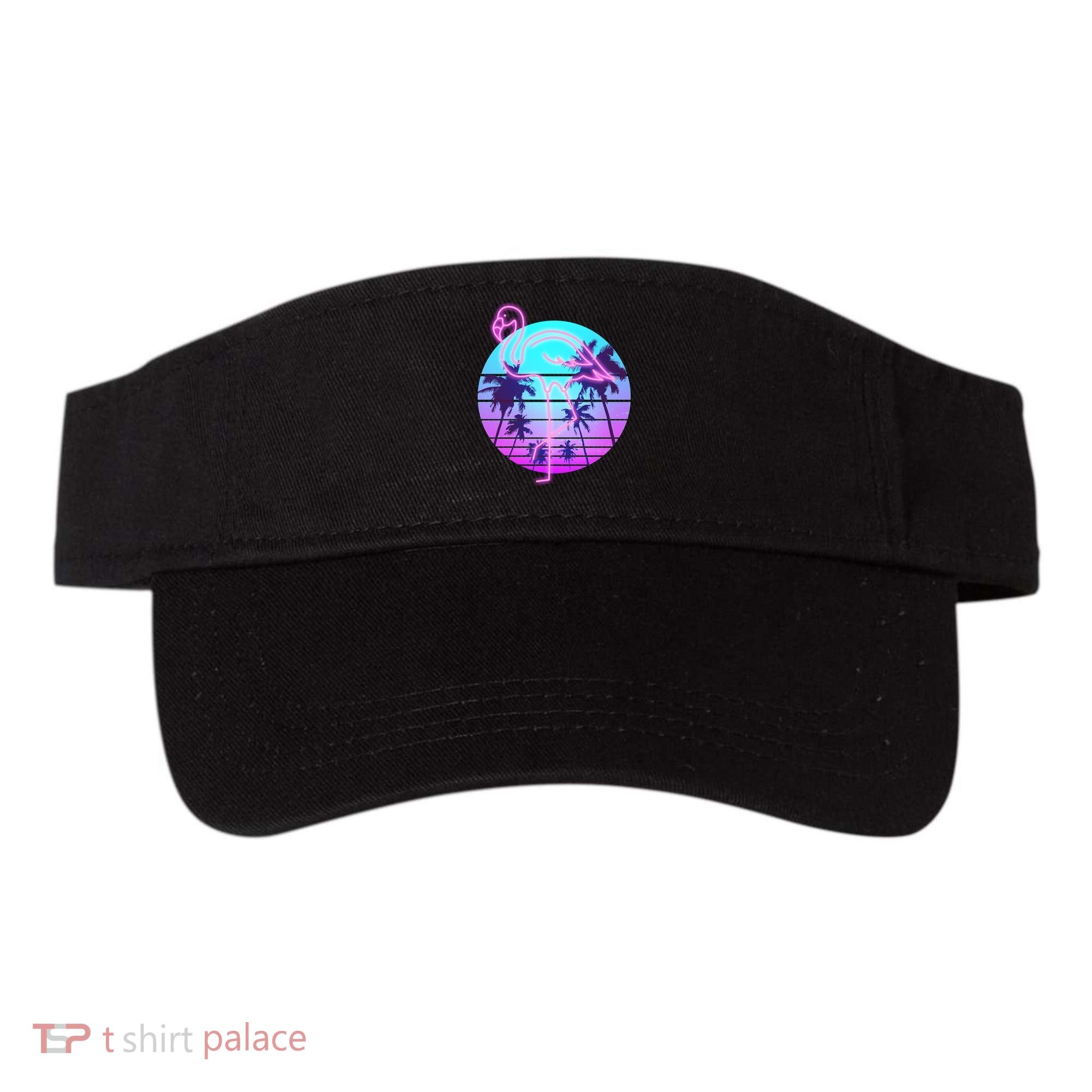 Retro Eighties 80's Neon Flamingo Emblem Visor