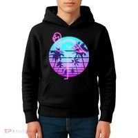 Retro Eighties 80's Neon Flamingo Emblem Kids Hoodie thumb 4
