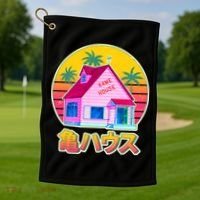 Retro Eighties 80's Anime Kame House Golf Towel thumb 1