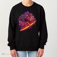 Retro Eighties 80's Surfer Octopus Women's Sweatshirt thumb 0