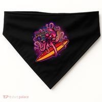 Retro Eighties 80's Surfer Octopus USA-Made Doggie Bandana thumb 0