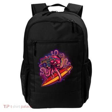 Retro Eighties 80's Surfer Octopus Backpack