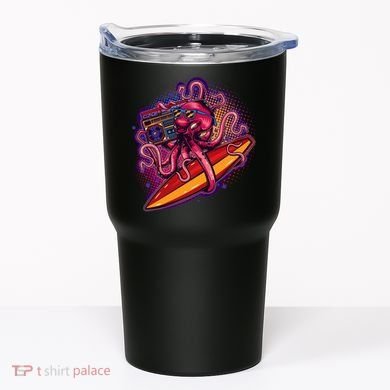 Retro Eighties 80's Surfer Octopus Tumbler