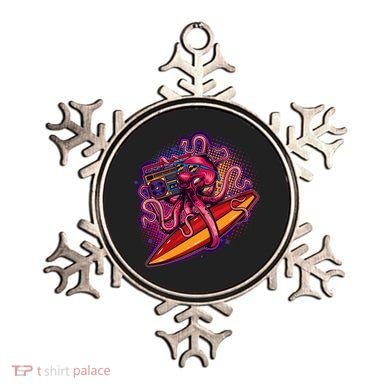 Retro Eighties 80's Surfer Octopus Ornament
