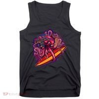 Retro Eighties 80's Surfer Octopus Tank Top thumb 0