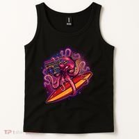 Retro Eighties 80's Surfer Octopus Tank Top thumb 2