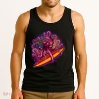Retro Eighties 80's Surfer Octopus Tank Top thumb 3