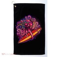 Retro Eighties 80's Surfer Octopus Golf Towel thumb 0