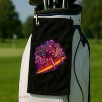 Retro Eighties 80's Surfer Octopus Golf Towel thumb 2