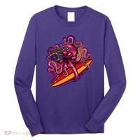 Retro Eighties 80's Surfer Octopus Long Sleeve Shirt thumb 0