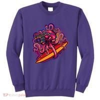 Retro Eighties 80's Surfer Octopus Sweatshirt thumb 0