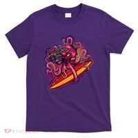 Retro Eighties 80's Surfer Octopus T-Shirt thumb 0