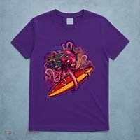 Retro Eighties 80's Surfer Octopus T-Shirt thumb 5