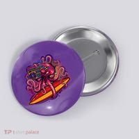 Retro Eighties 80's Surfer Octopus Button thumb 0