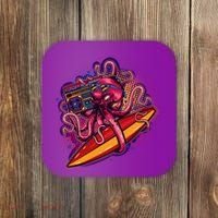Retro Eighties 80's Surfer Octopus Coaster thumb 0