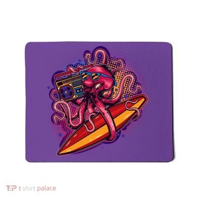Retro Eighties 80's Surfer Octopus Mousepad