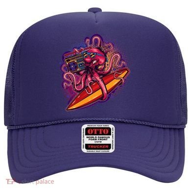 Retro Eighties 80's Surfer Octopus Hat