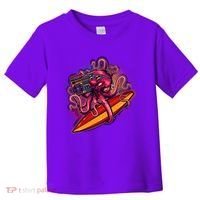 Retro Eighties 80's Surfer Octopus Toddler T-Shirt thumb 0
